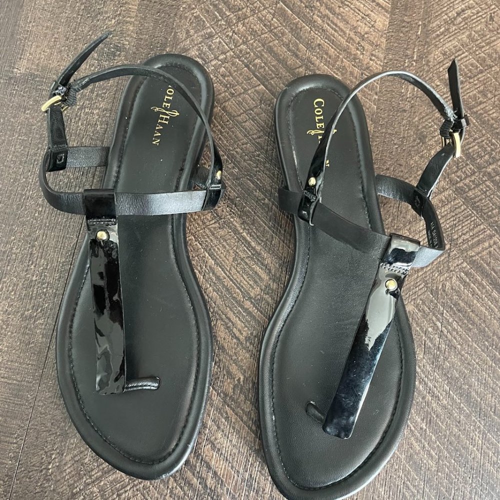 Cole Haan Black Patent Leather Sandals